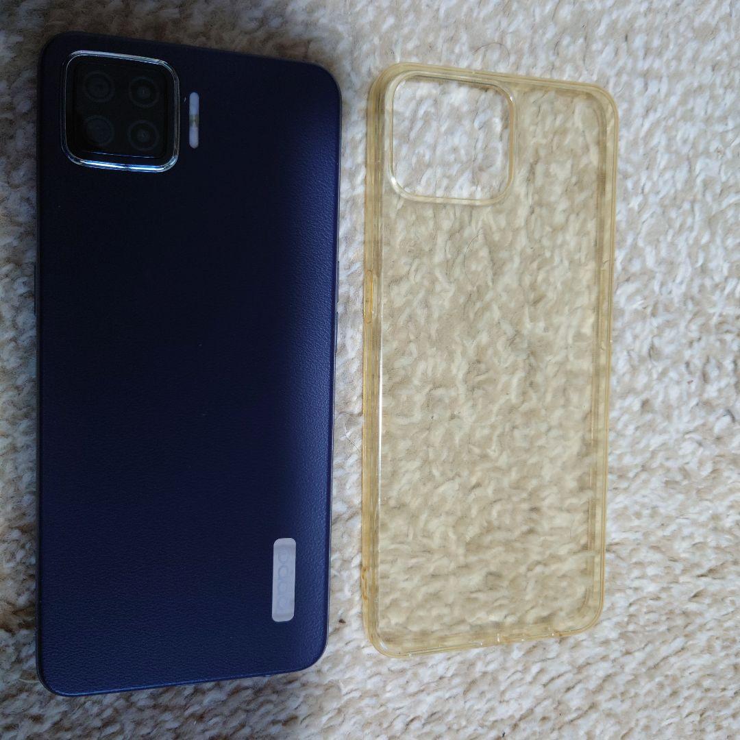OPPO A73 ネイビー 本体 透明ケース付き
