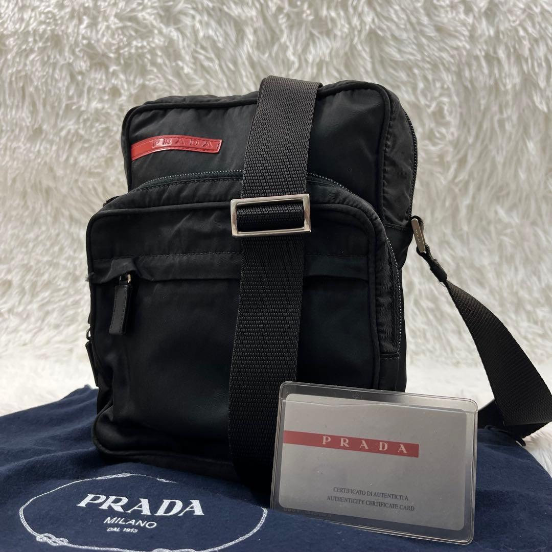 プラダスポーツ ショルダーバッグ 斜め掛け 黒