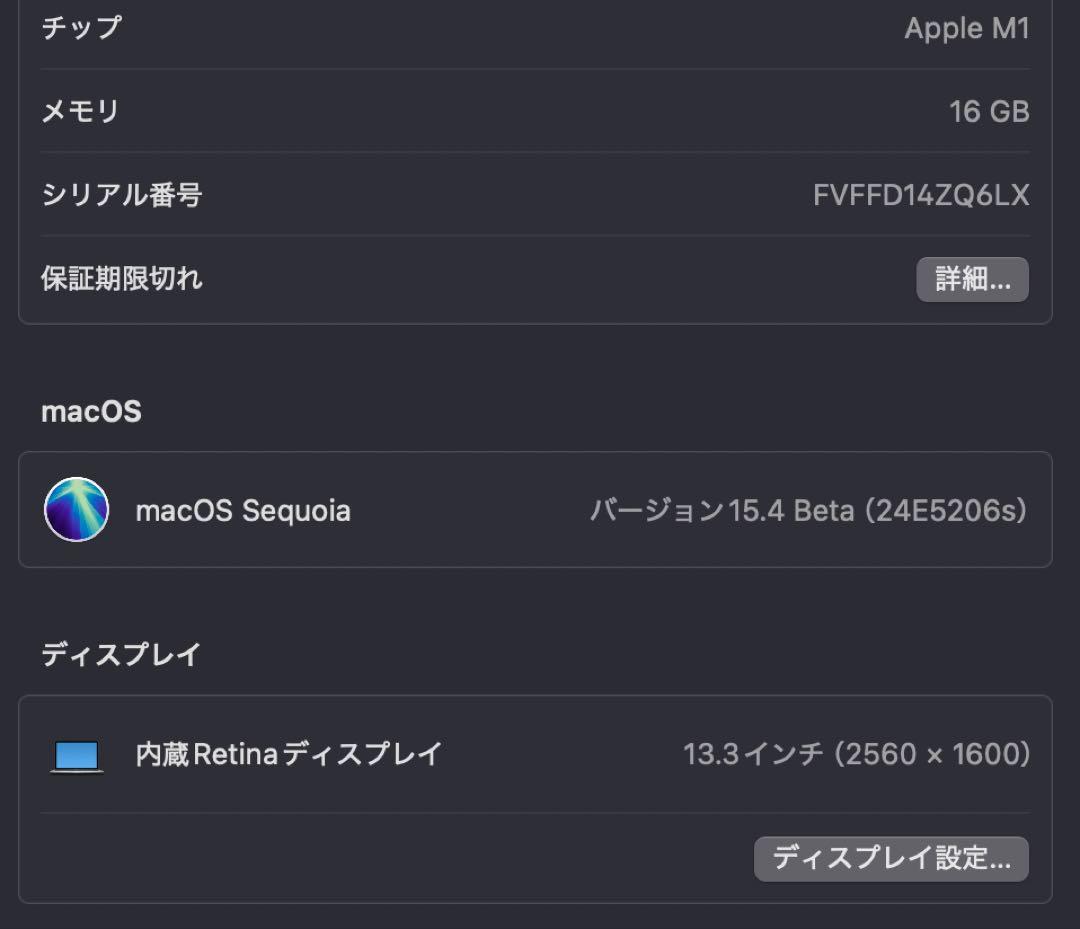 【マナモ】MacBook Air M1 メモリー16GB SSD512GB