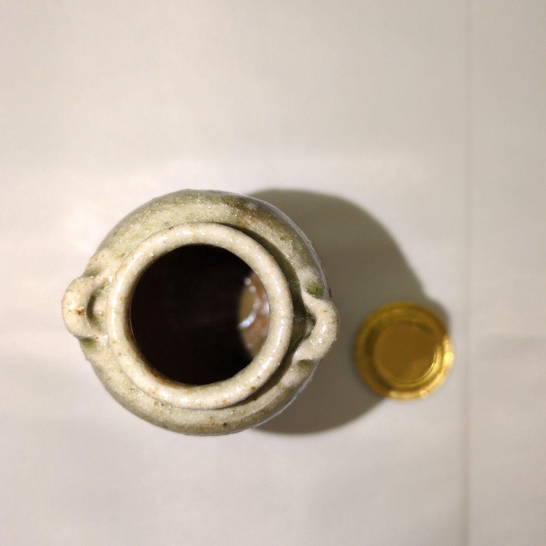 茶道具　茶入　耳つき　美濃伊賀　美濃光寿　霰地立木風通（巾着）