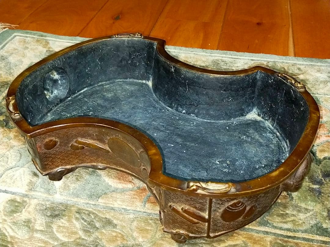 ♥とても古い　唐銅　水盤　黄銅　骨董品　中国　古玩　アンティーク