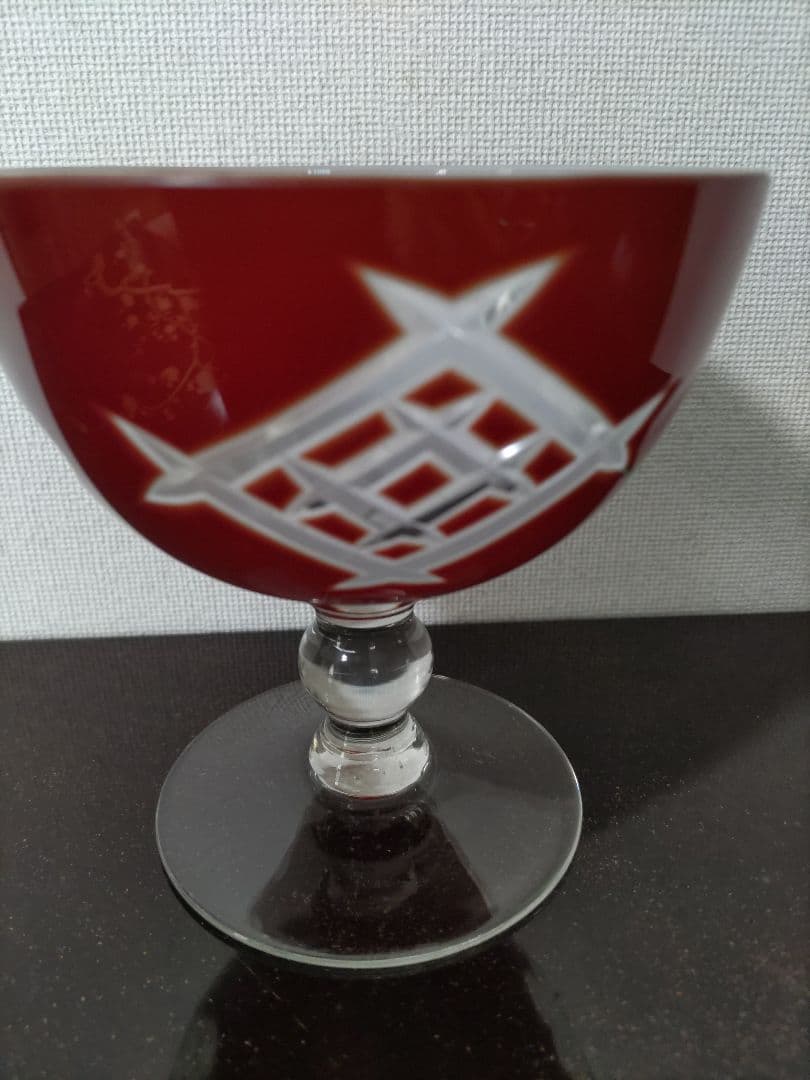 期間限定　大幅値引き中　 氷コップ　大正ロマン　乳白銅赤被せ切子