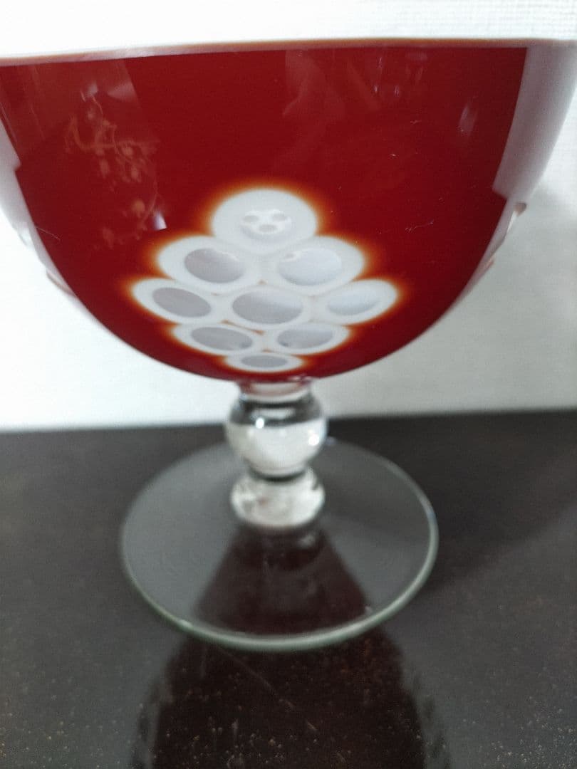 期間限定　大幅値引き中　 氷コップ　大正ロマン　乳白銅赤被せ切子