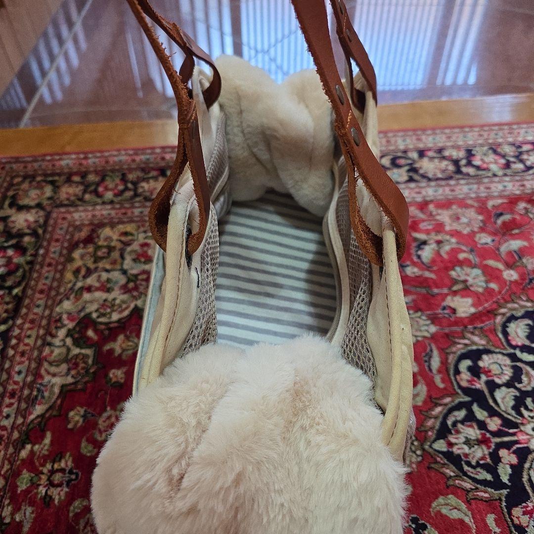 LA発ファー付きペットキャリーバッグ ファーは取り外し可能