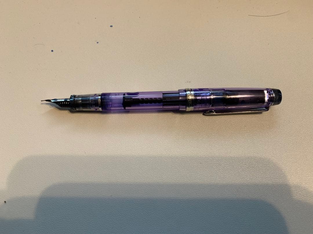 パイロットカスタムヘリテイジ　透明紫色　Ｍ字