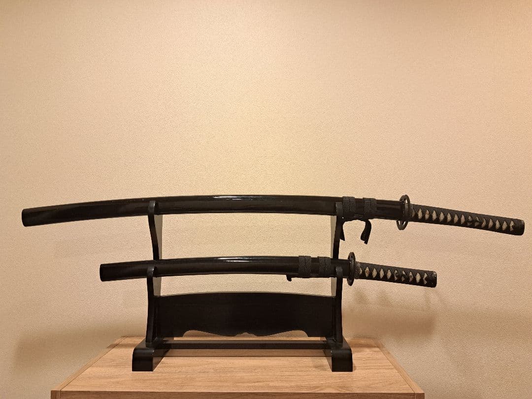 宮本武蔵 模造刀 大•小セット( 刀掛付き)