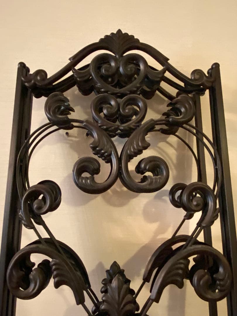 12/20まで！アンティーク調　アイアン製装飾パーテーション 3パネル