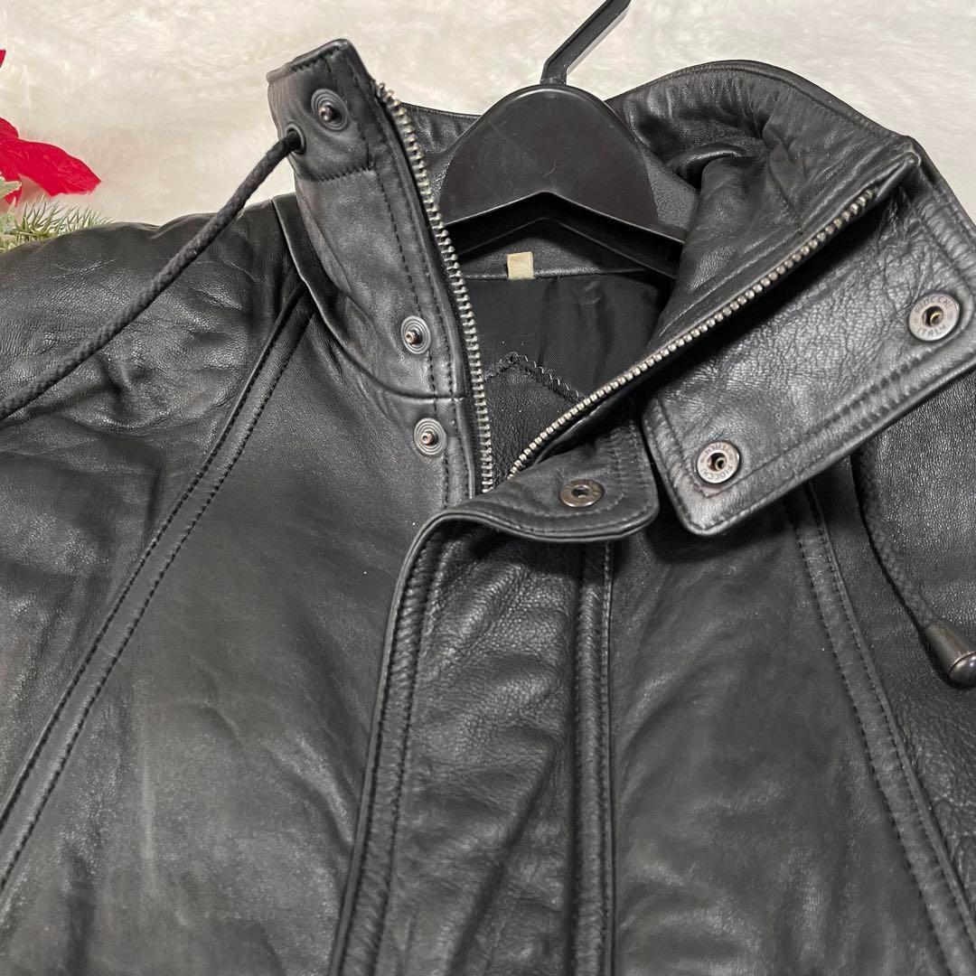 激レア vintage 90s スペイン製 大きめ 古着 羊革　JK 黒　XL