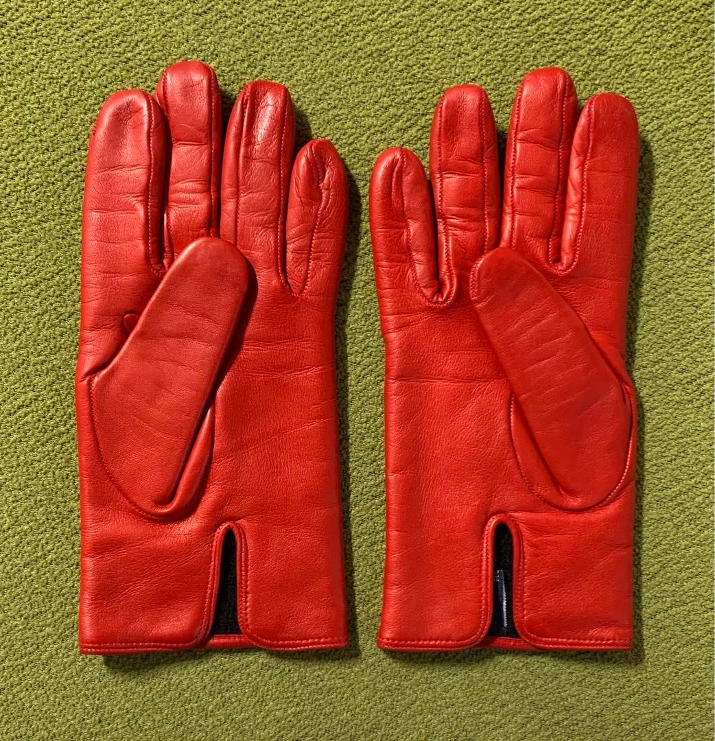 美品❗️MEROLAメローラ 本革 手袋 希少6.5 レッド イタリア製