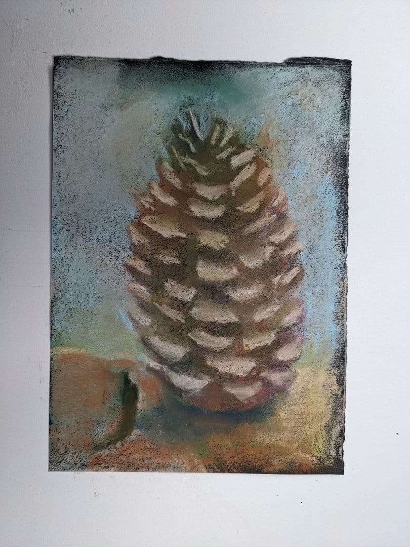 松ぼっくりのパステル画 A4サイズ