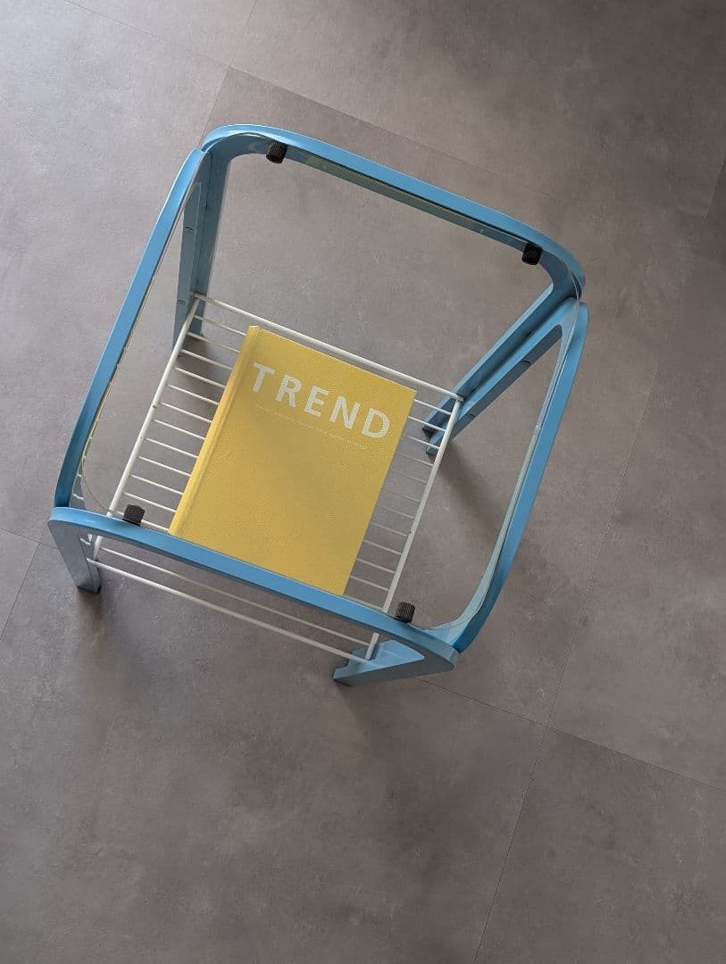 80's-90's レトロ スチールフレーム ガラステーブル ファンシー モダン