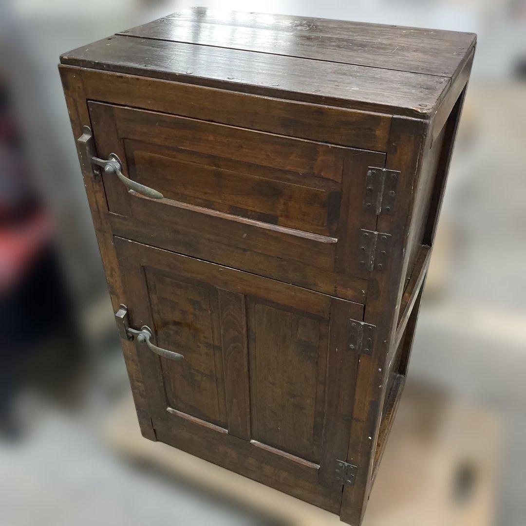 【@001】和製レトロ 荒木家具 氷冷蔵庫 ※ジャンク