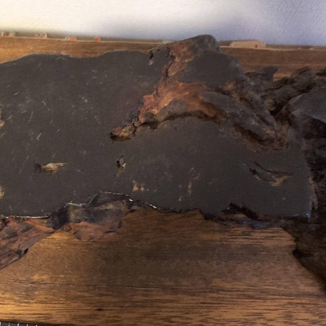 枯木　古木　木製仏像台 黒漆塗り　波濤彫刻　古美術　骨董