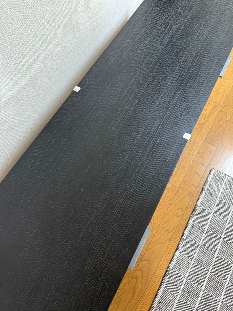 ACTUS モダン黒テレビ台 引き出し付き