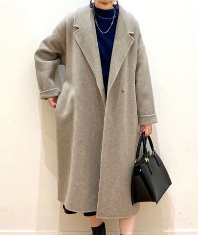 アーバンリサーチドアーズ ウールロングチェスターコート　ベージュ　グレージュ