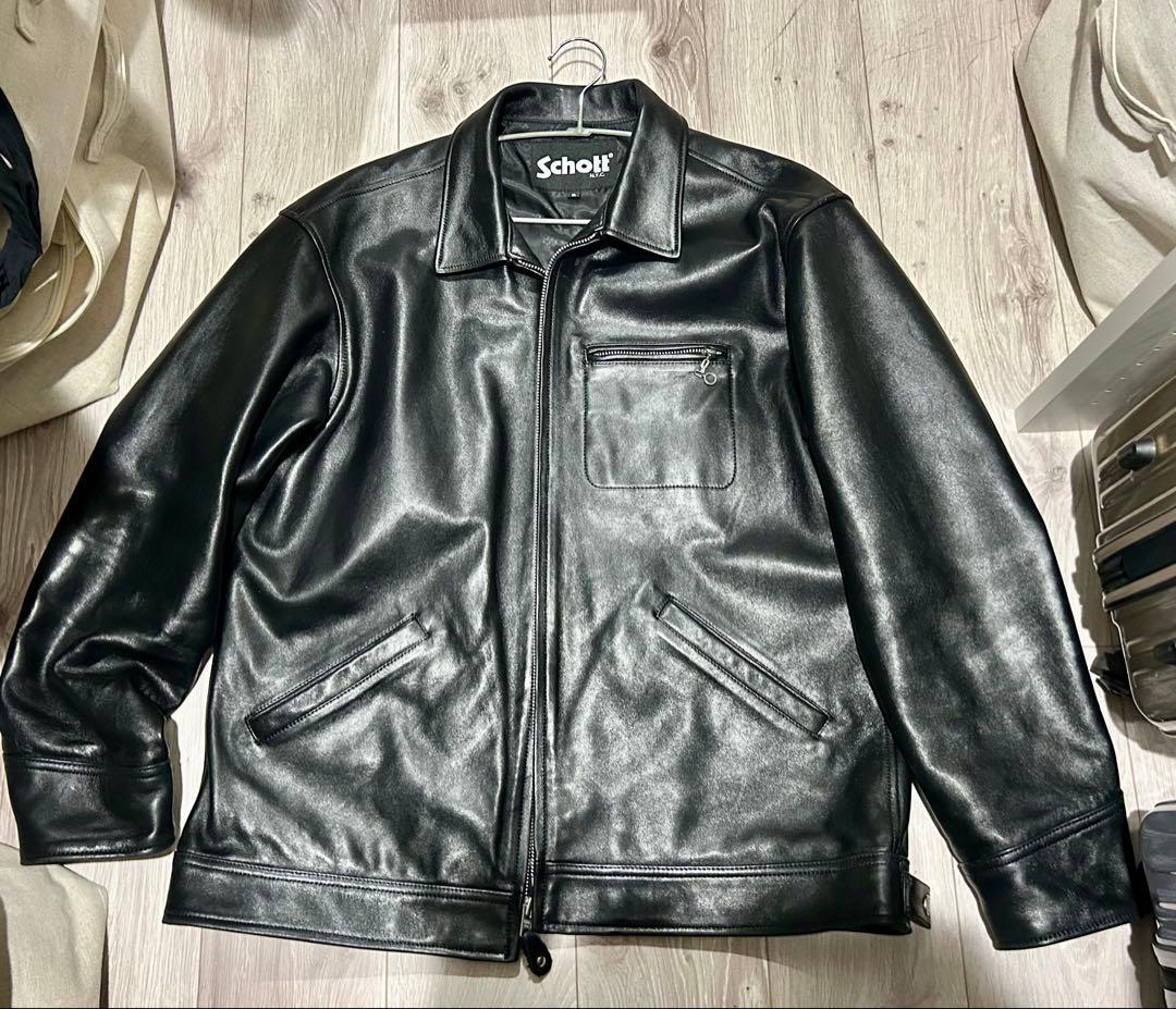 【美品】Schott シングルライダース レザー ジャケット XL
