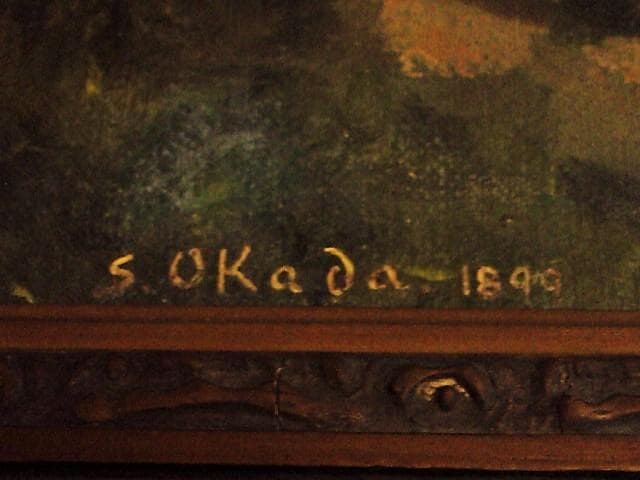 れ*様 骨董画／大作★岡田三郎助【巴里近郊／１８９９年作】油彩F２５号／肉筆画