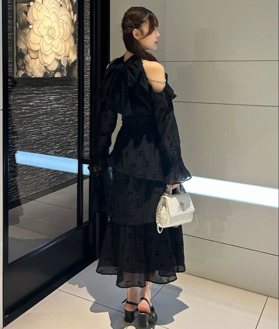 NICE CLAUP アメスリミニワンピース アメスリティアードロングワンピース