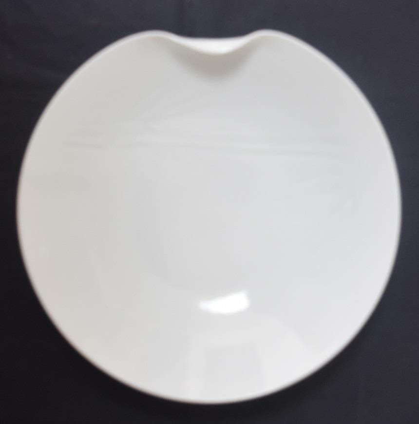 佐賀県重要無形文化財・中村清六　造　白磁彫　一方押皿　共箱付