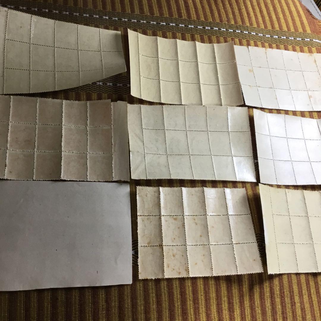 戦時中切手9種×15枚ブロック 裏糊ピカツヤ！航研機、旭日と飛燕、靖国神社等！