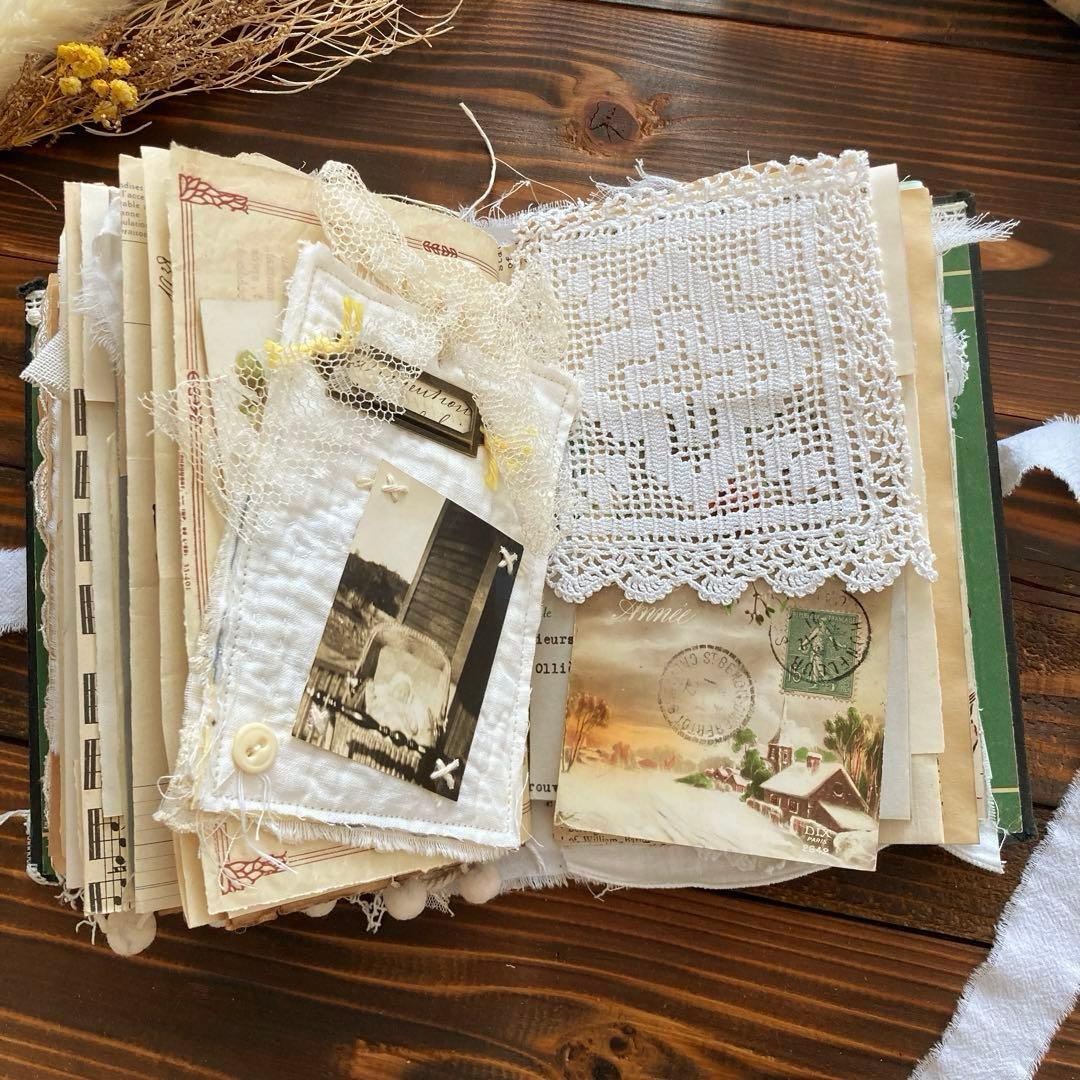 junk journal ジャンクジャーナル雑記帳　平袋　紙もの150点以上