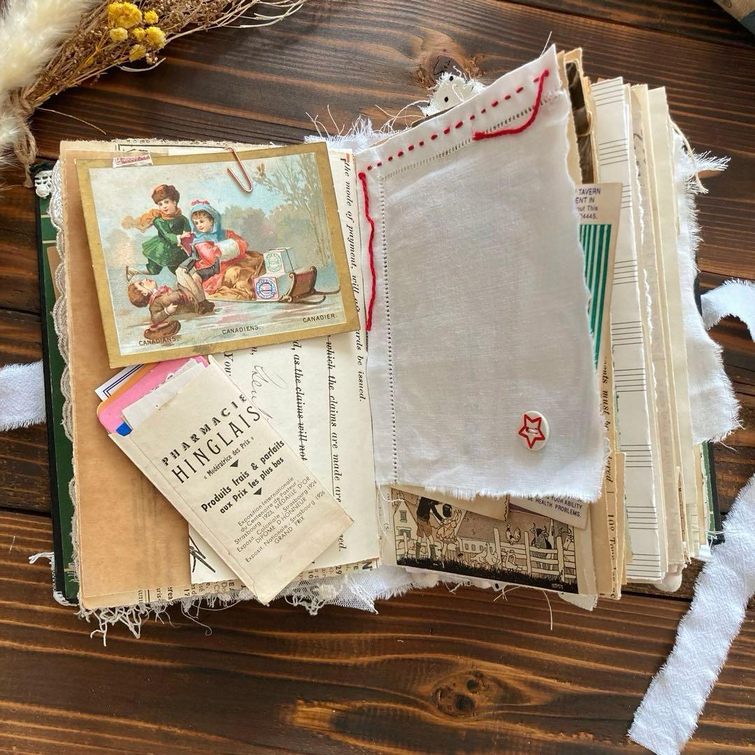 junk journal ジャンクジャーナル雑記帳　平袋　紙もの150点以上