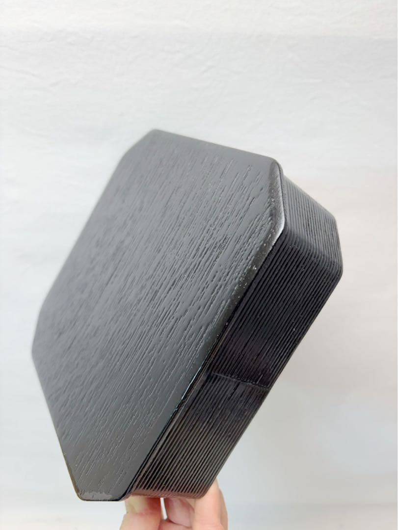 ほぼ未使用 懐石道具 木製柿合塗 5段縁高重 茶懐石 利休好写 お正月 紙箱