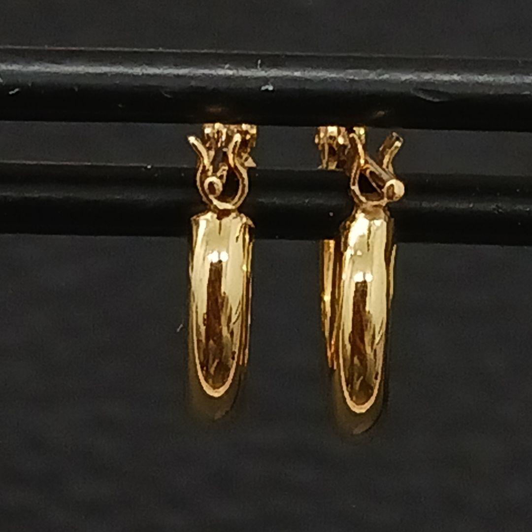 (C011302) K18 YG フープピアス アクセサリー レディース