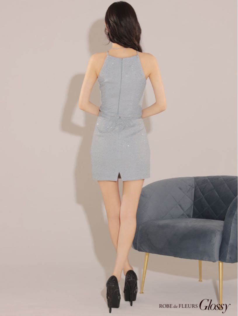 グレー スパンコール ドレスセット