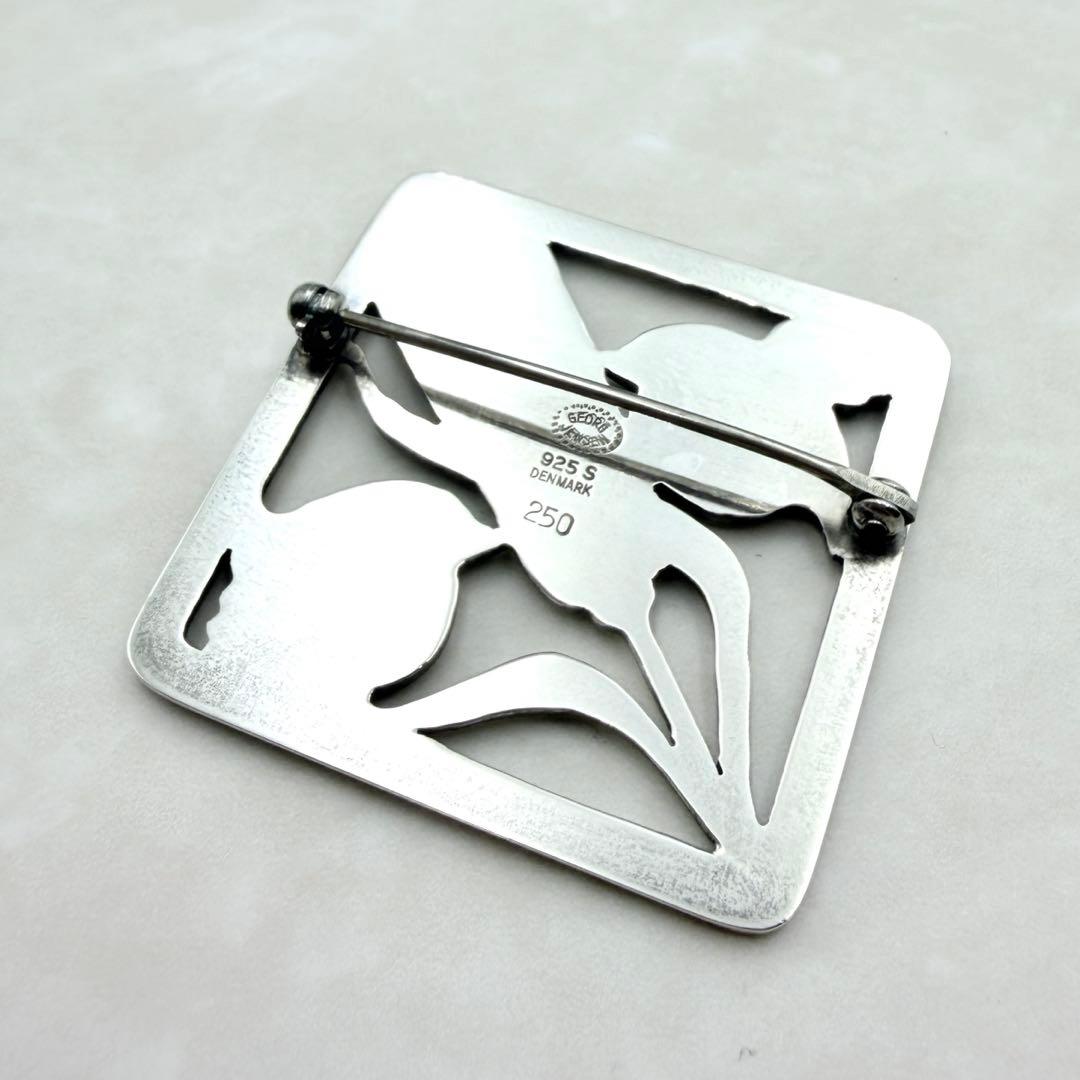 良品　ジョージジェンセン　ブローチ　小鳥と麦　鳥　麦　silver925 銀