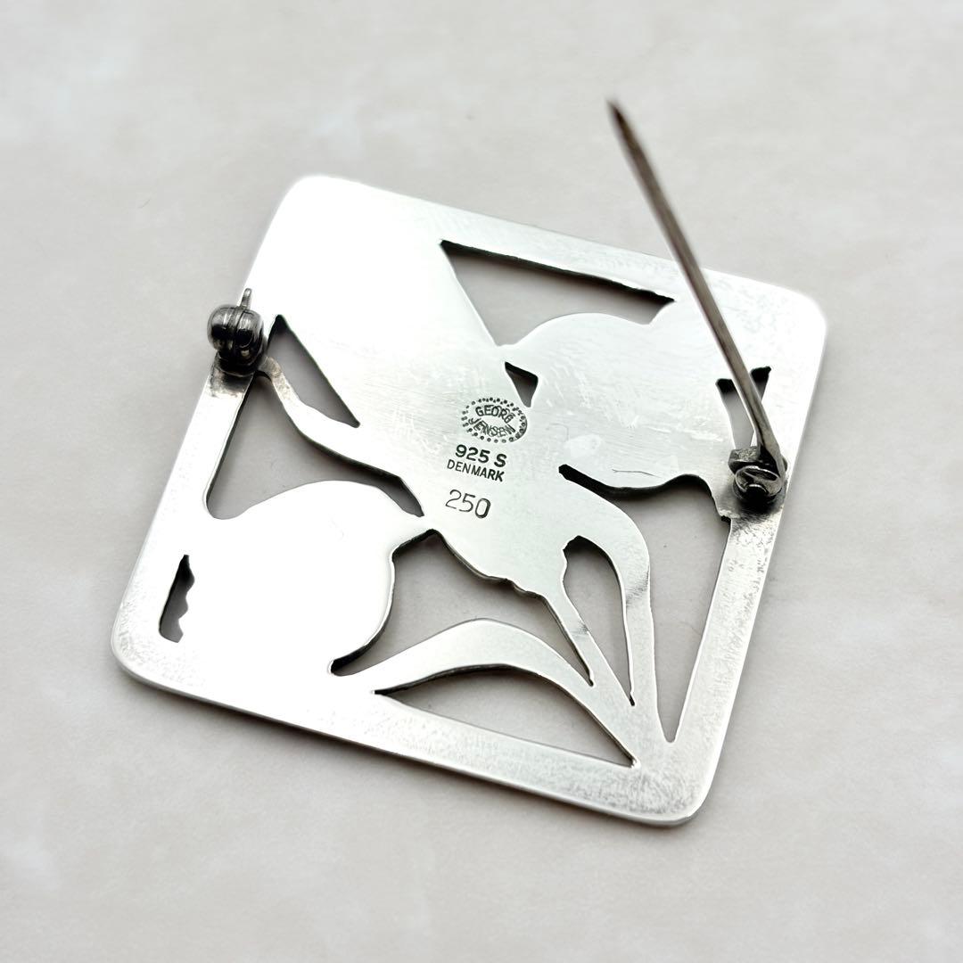良品　ジョージジェンセン　ブローチ　小鳥と麦　鳥　麦　silver925 銀