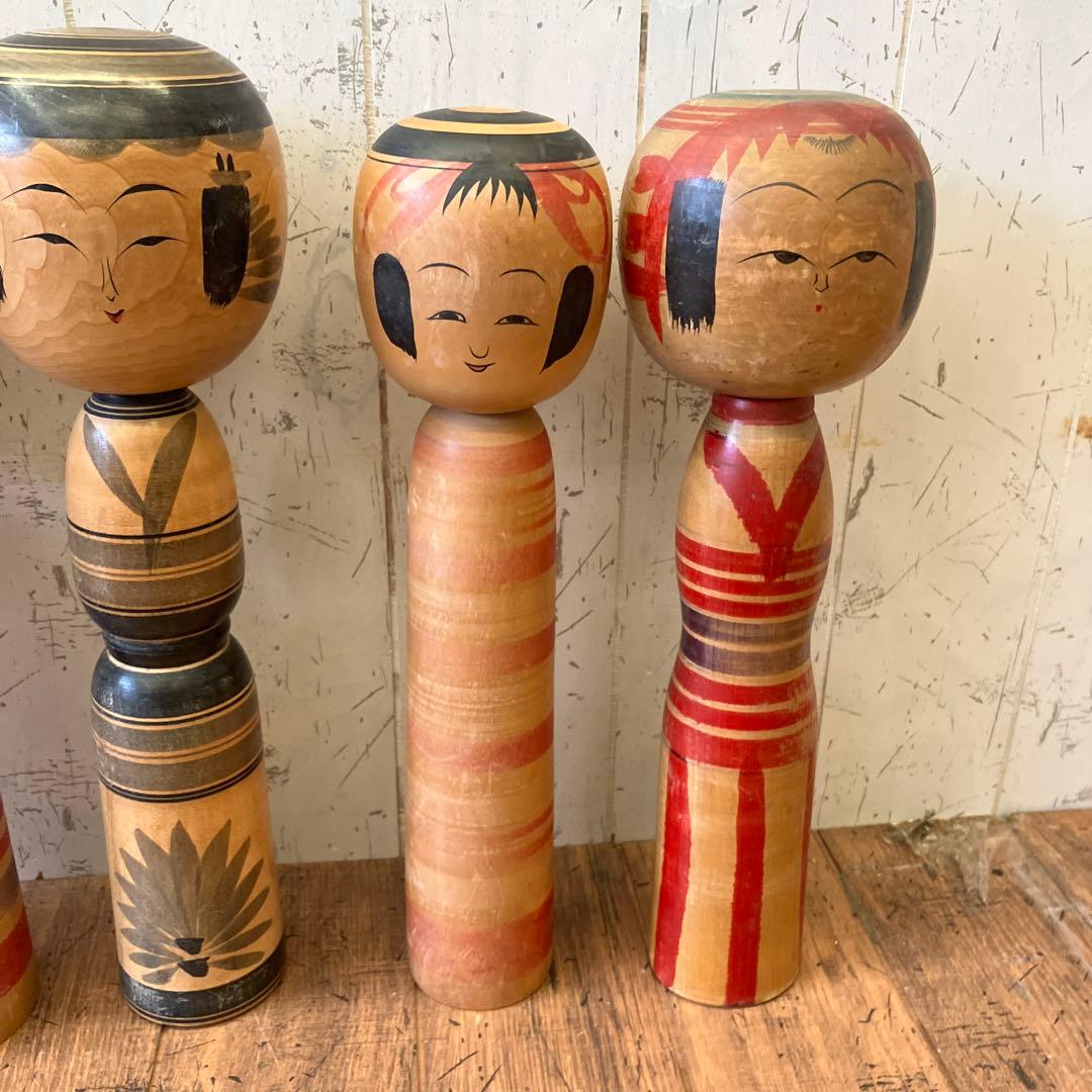 昭和レトロ 木製 こけし 小芥子 温泉こけし 17体セット まとめ売り 日本人形