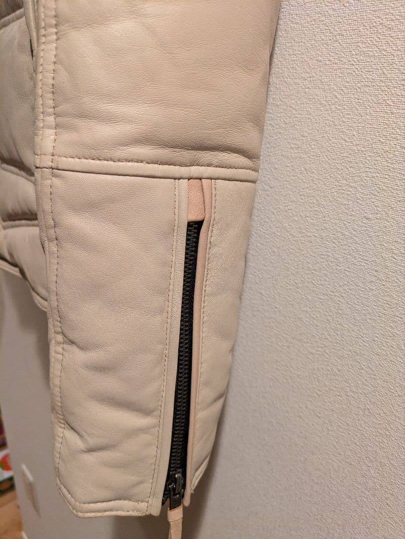 ハルフ　haruf ダウンジャケット 羊革 ダブルジップ Mサイズ