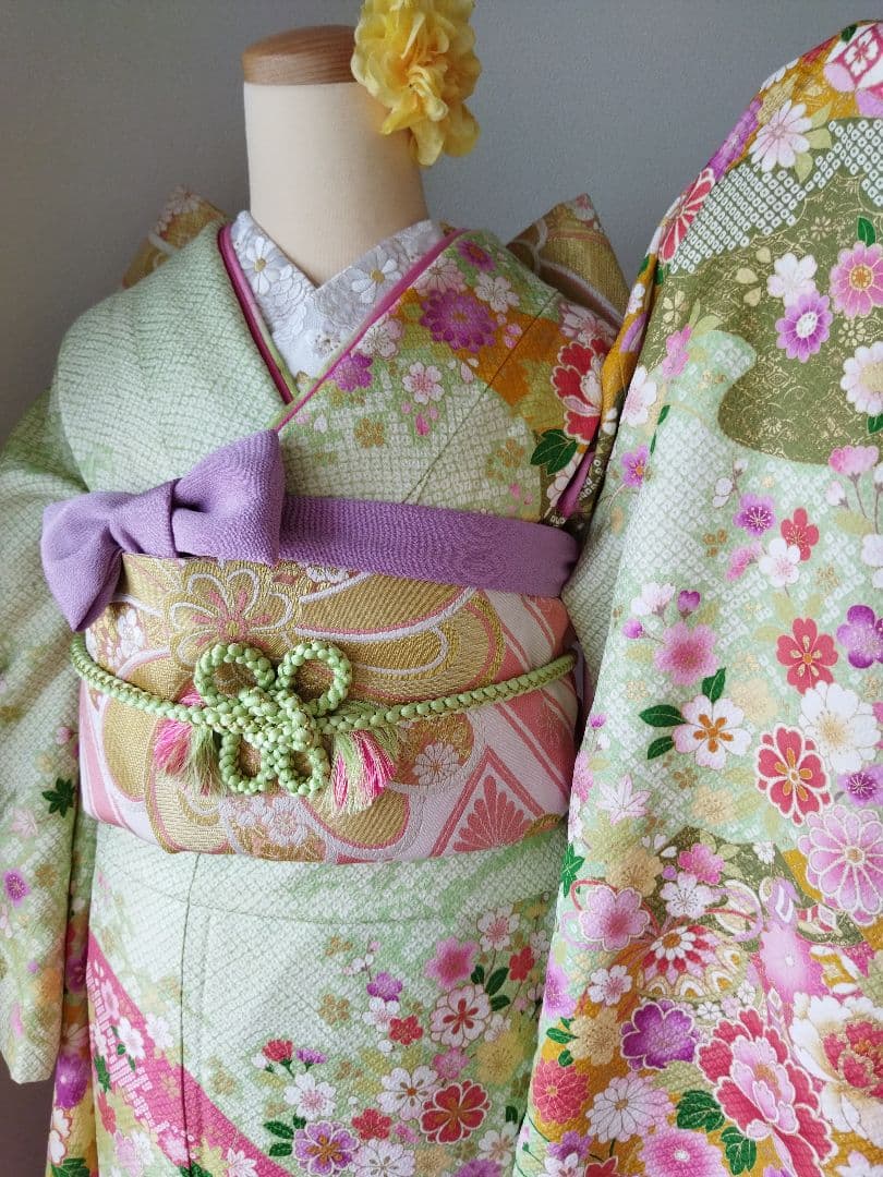 Chibami-u様　426.振袖7点セット 正絹　フルセット　成人式