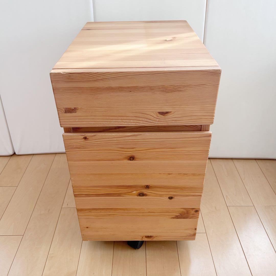 無印良品　パイン材　キャビネット　廃盤品　サイドチェスト　収納　キャスター付き
