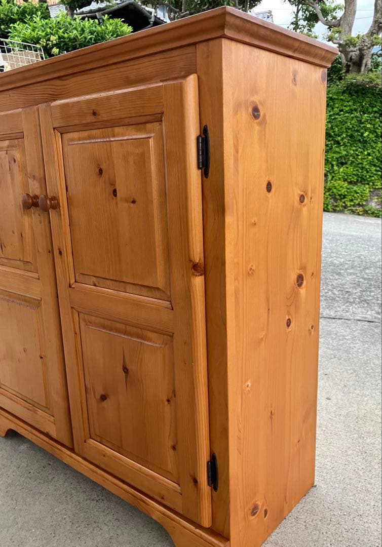 無垢材 カントリー調 キャビネット 収納棚 84cm幅