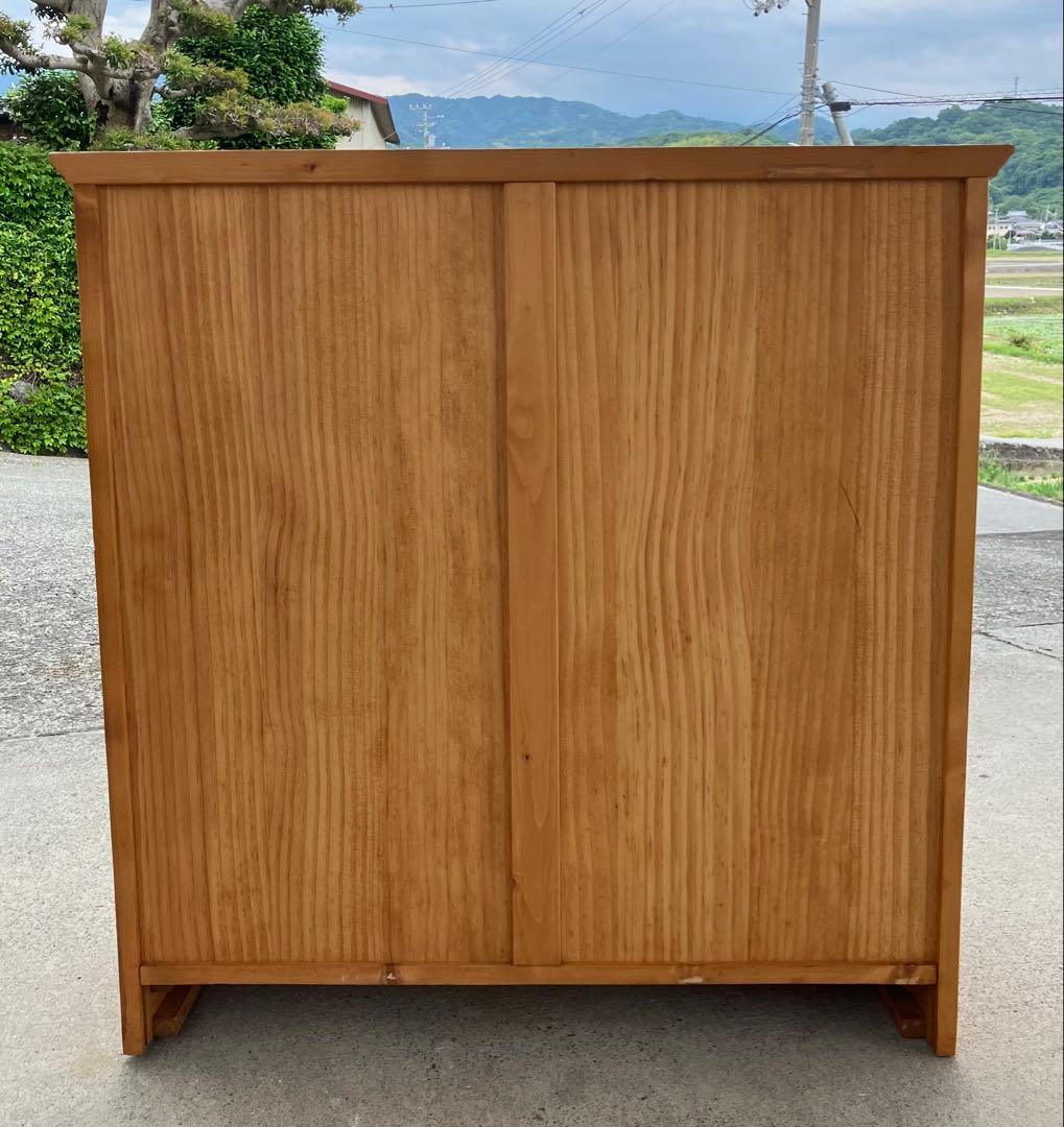 無垢材 カントリー調 キャビネット 収納棚 84cm幅