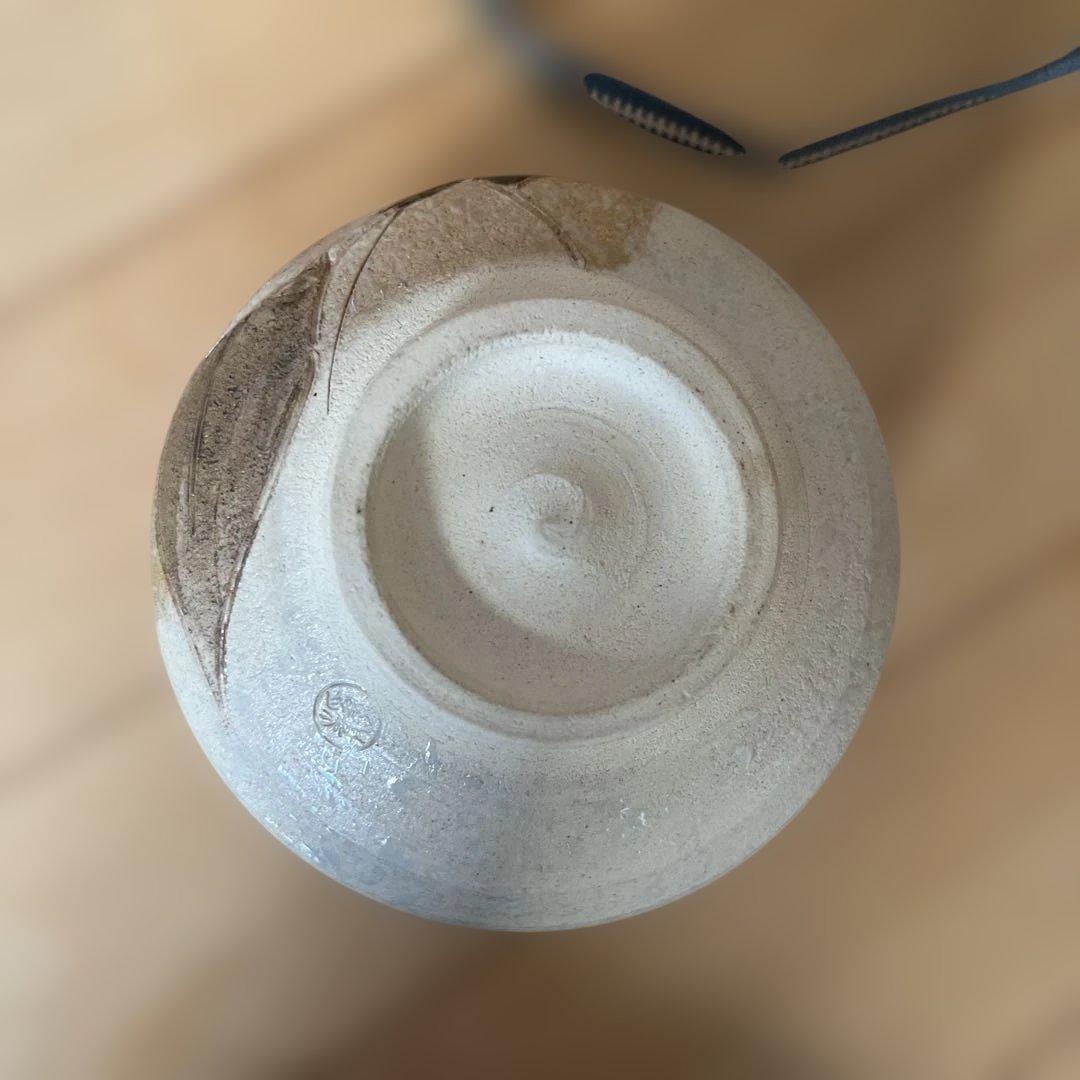 京焼　京都清水焼　日展作家　寺池静人 　彩金椿文　茶碗