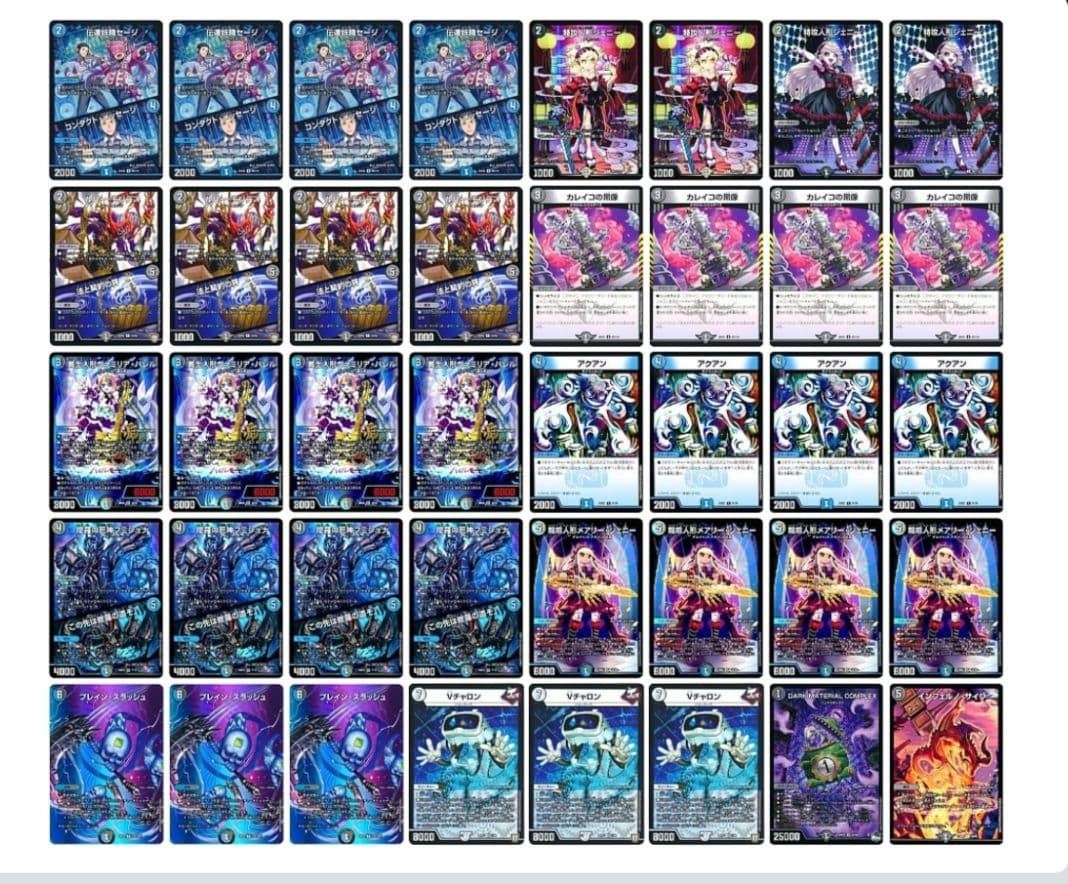 青黒デスパペット　デュエマ　デッキ　青黒コンプ　カレイコvチャロン