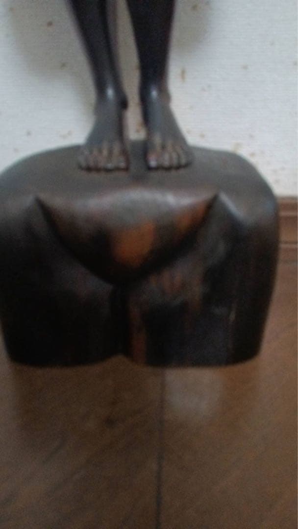 木彫り 女性像 94cm 黒檀 置物 バリ島 美人像 アンティーク 彫刻 工芸品