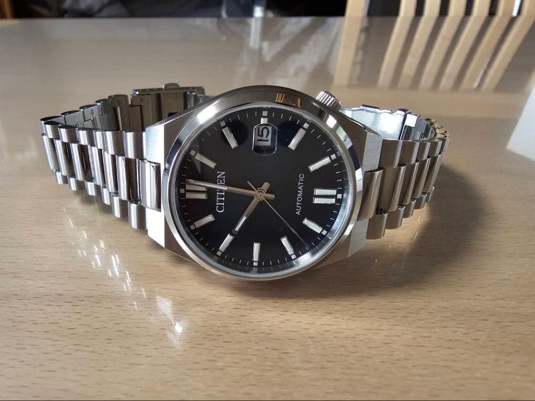 シチズン ツヨサ 37mm ブルーグレー文字盤 極美品 NJ0200-50M