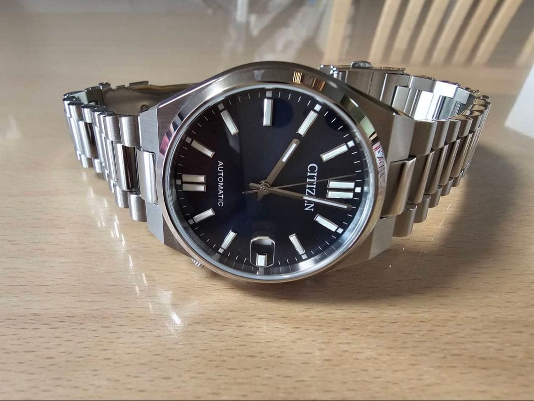 シチズン ツヨサ 37mm ブルーグレー文字盤 極美品 NJ0200-50M