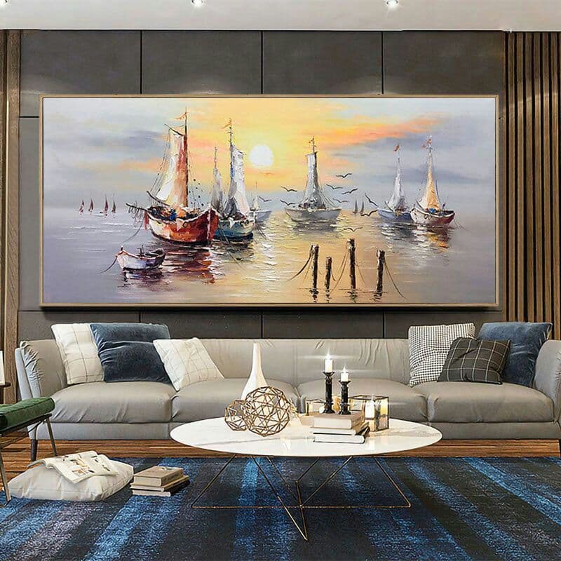 純正な手描きの油絵の客間の現代風の装飾画の抽象壁画