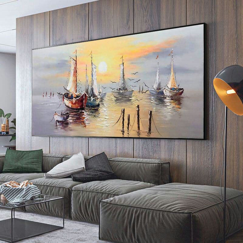 純正な手描きの油絵の客間の現代風の装飾画の抽象壁画