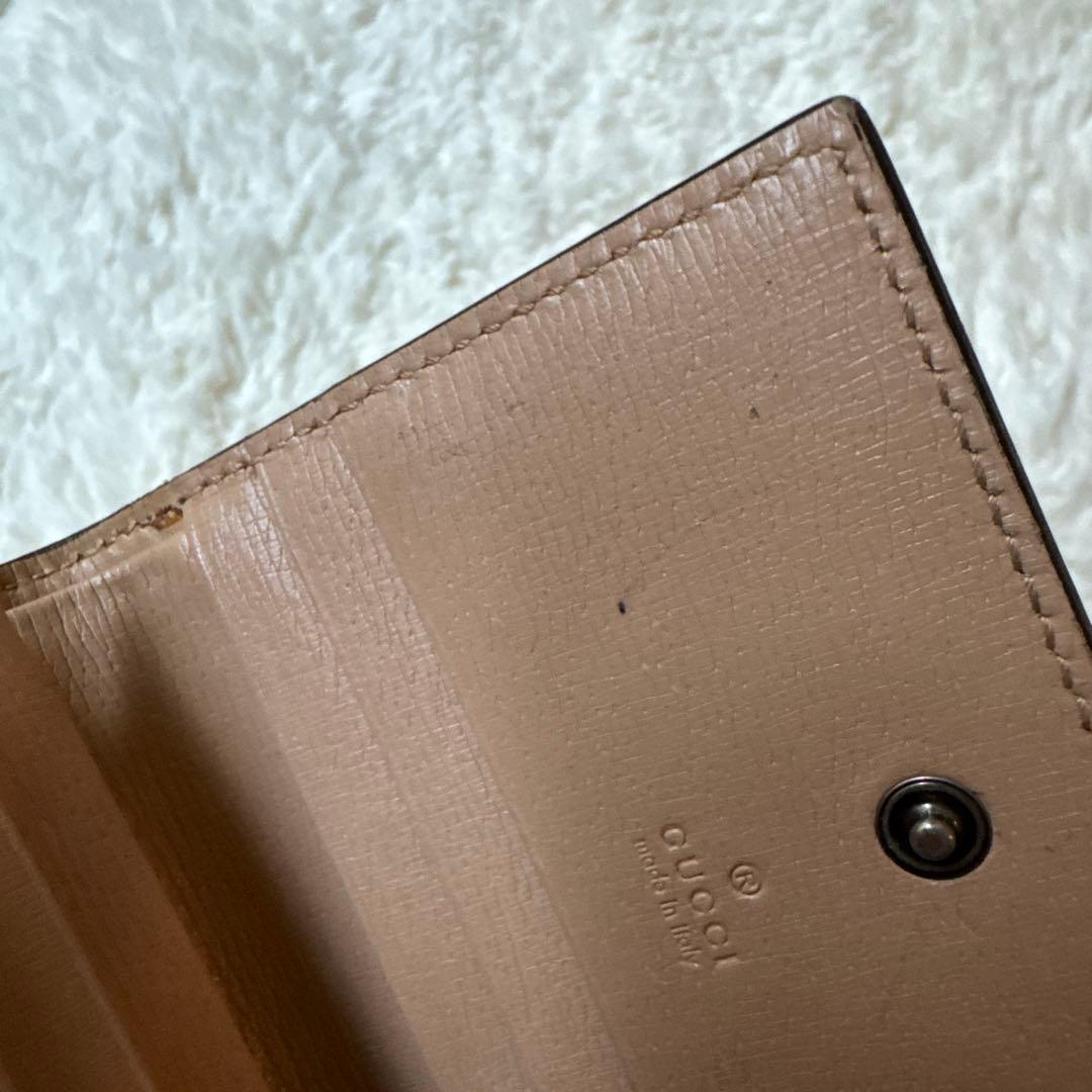 GUCCI 花柄 二つ折り財布 ベージュ