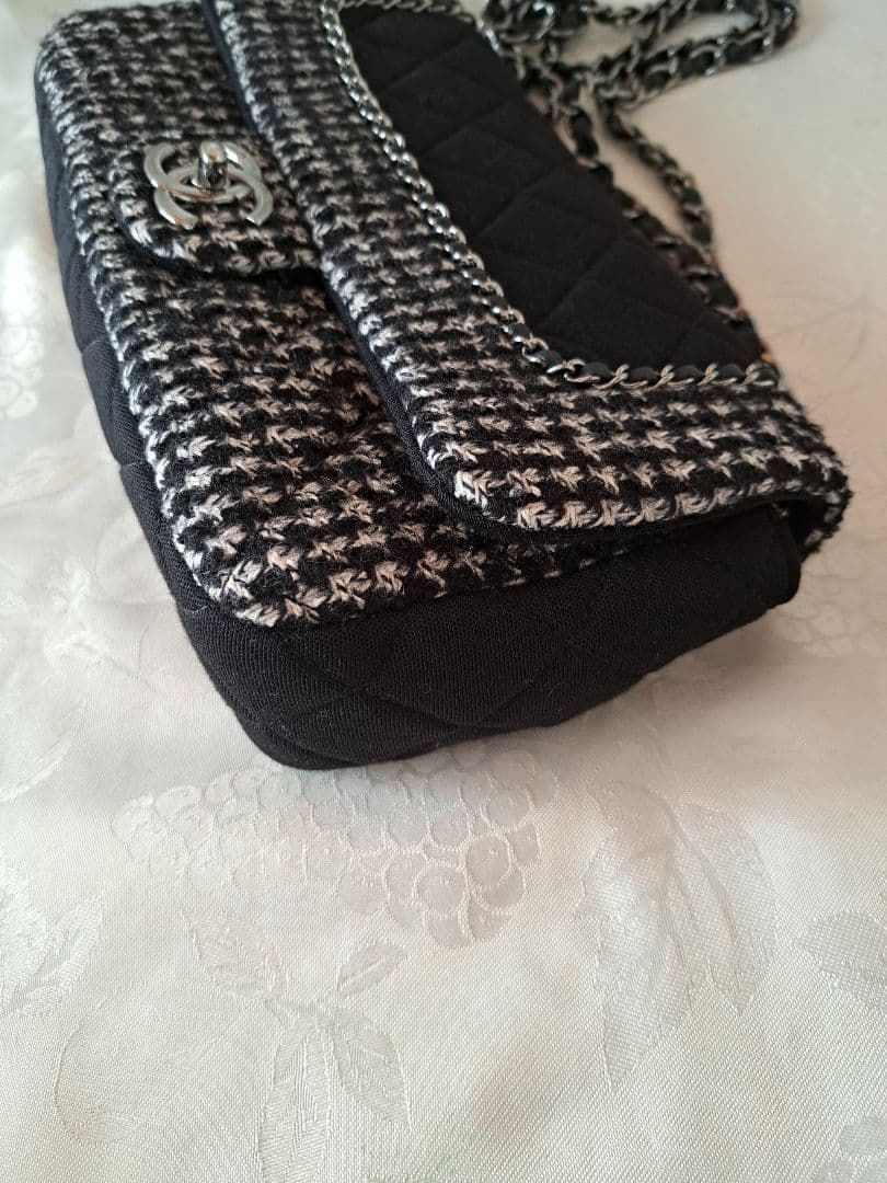 魁 .:*ほぼ新品CHANEL　マトラッセチェーンショルダーバッグツイード