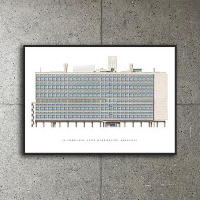 額装済/ユニテ ダビタシオン/ル コルビジェ/インテリア/アート/ポスター