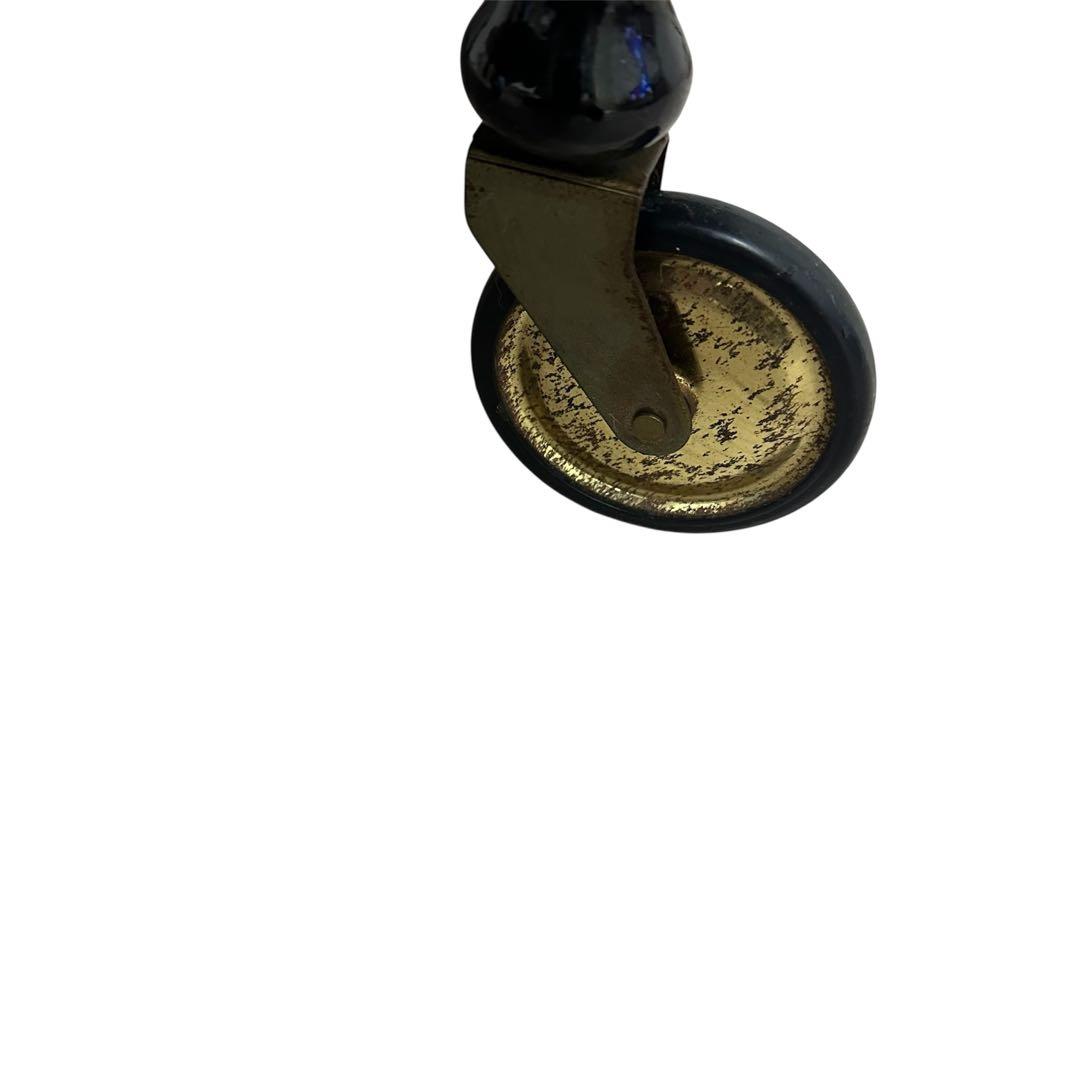 イタリア製DOMANI ドマン　キャスター　象嵌ワゴン　ブルー　キッチンワゴン②