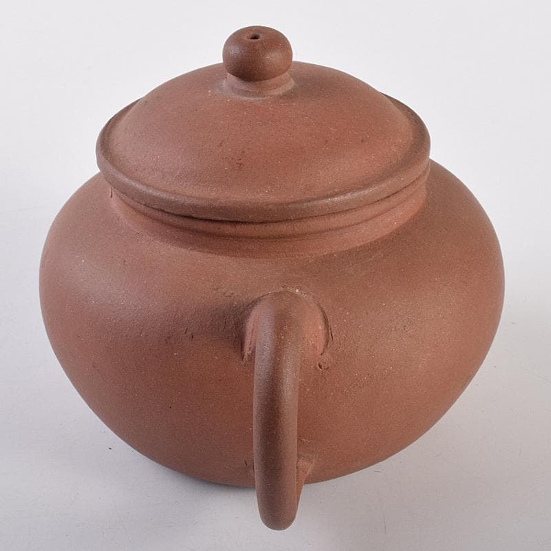 中国　花間伴咏月下侶吟　紫砂　朱泥　急須　茶壷　M　R7654