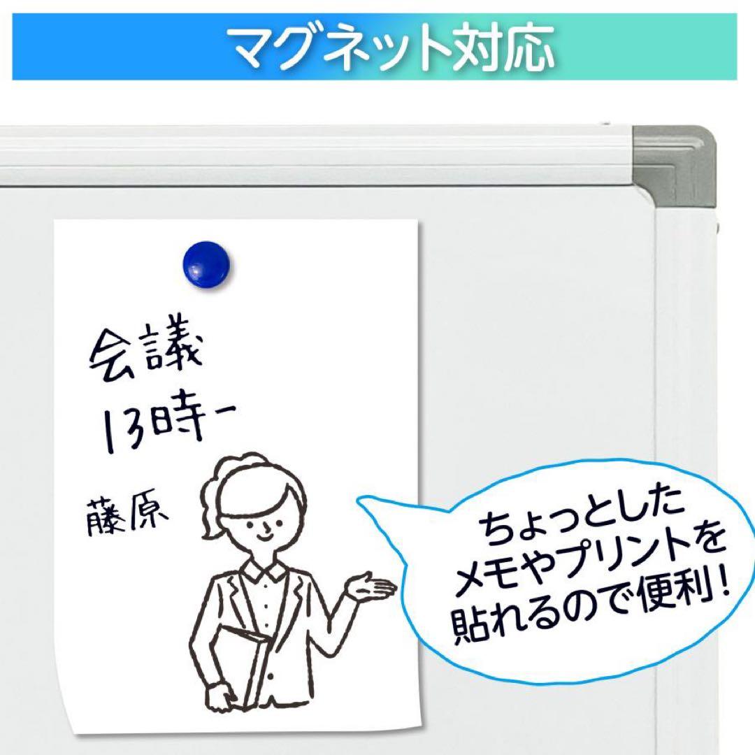 ホワイトボード1200×900 脚付き 両面 回転式 スチールキャスター付き 黒